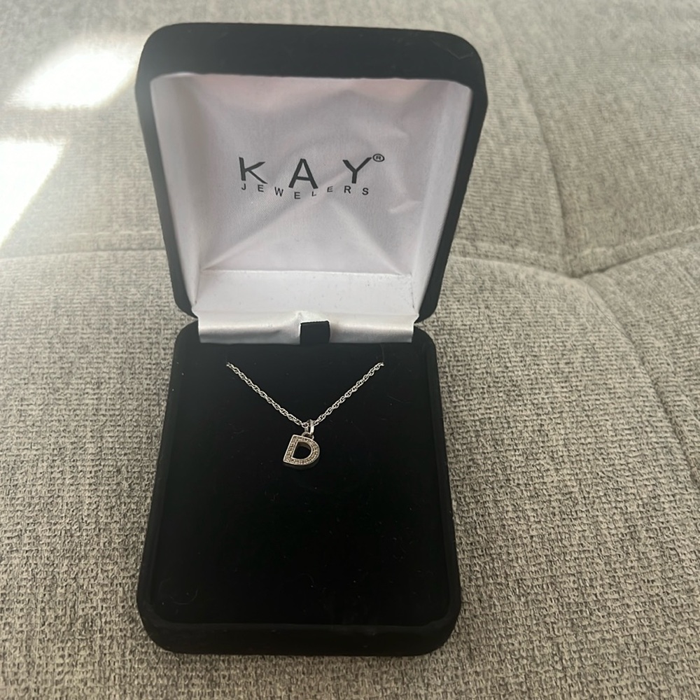 Silver initial (D) necklace from Kay jewelers